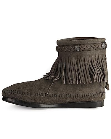 Minnetonka Damen Hi Top Back Zip Mokassin Stiefel, Braun (Dusty BrownDusty Brown), EU im Sale